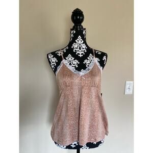 NWT Badgley Mischka Studio nude snakeskin print racerback cami tank top size M